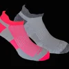 Brooks Unisex Ghost Midweight 2-pack socks [Oxford/asphalt Oxford/brite pink]