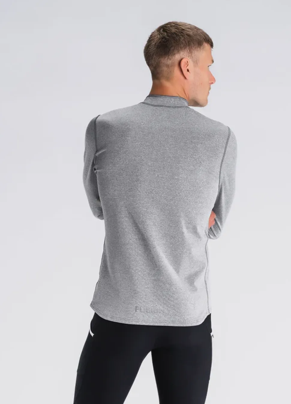 Fusion mens C3 zip neck grey