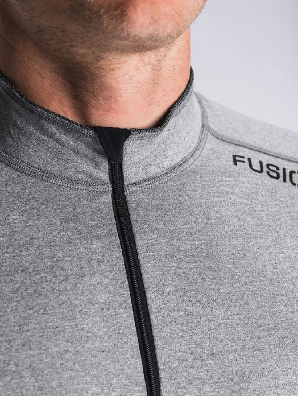 Fusion mens C3 zip neck grey