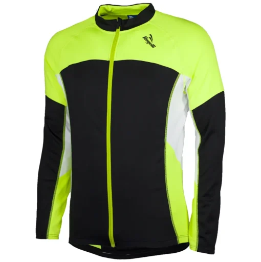 Rogelli Recco Wielershirt lange mouw Zwart/Fluo Geel