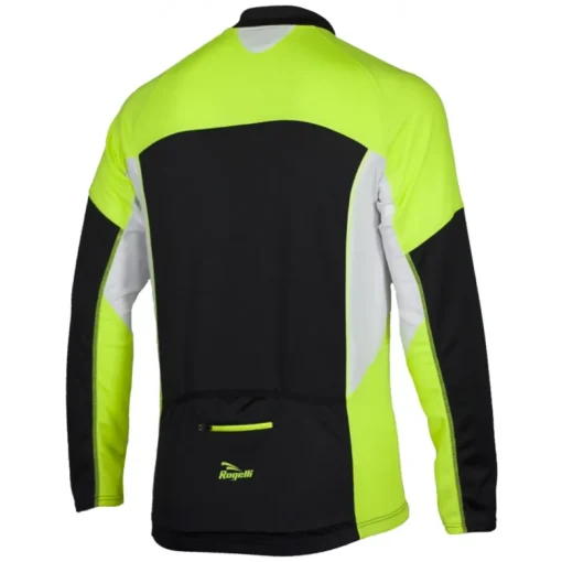 Rogelli Recco Wielershirt lange mouw Zwart/Fluo Geel