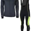 Skylar softshell winterjack + manzano salopet SET zwart/geel